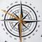 20" Brown Stainless Steel Compass Wall Clock with Rope Accents